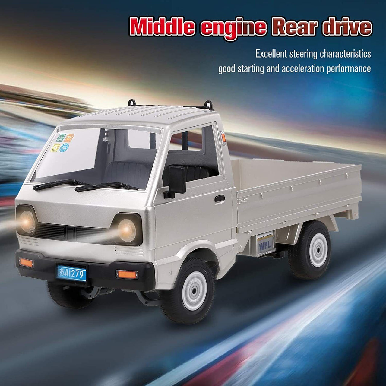 RC Drift Car Crawler, 2.4Ghz Remote Control Car Drifting Crawler with 2 Batteries, 1:10 Off Road Climbing Vehicle Suzuki Pickup Truck, Hobby RC Truck Toys for Kids Boys Adults image 5