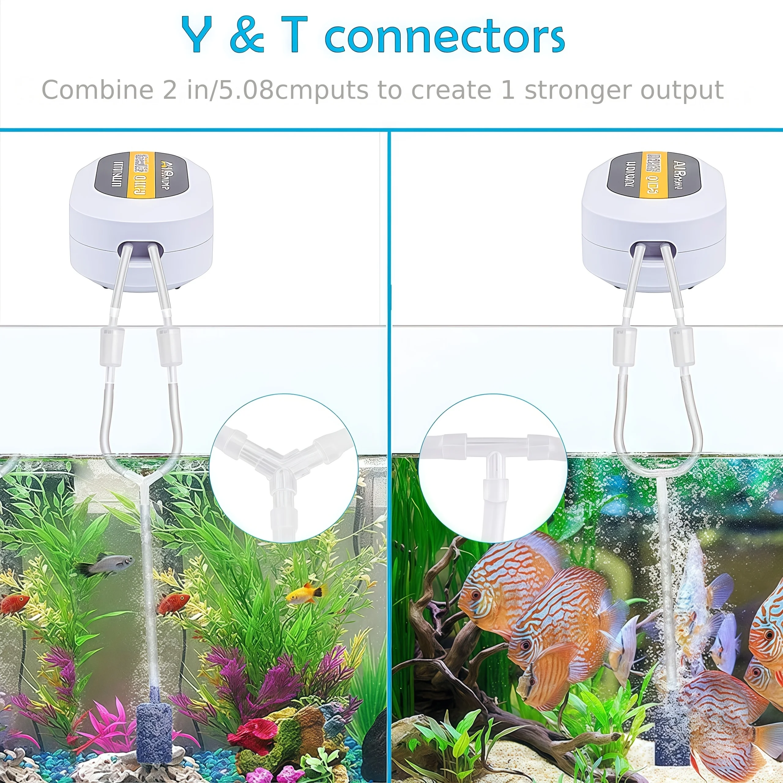 20/40 Pieces Aquarium Air Pump Connector Kit - Durable Plastic Airline Connectors, 4 Unique Designs for Fish Tank Oxygen Distrib