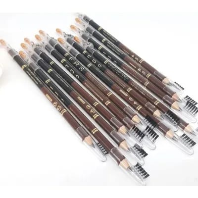 2 in 1 Head Black & Brown eyeliner eyebrow pencil (1Pc) with sharpener Double eye liner pencil easy to draw makeup pencil