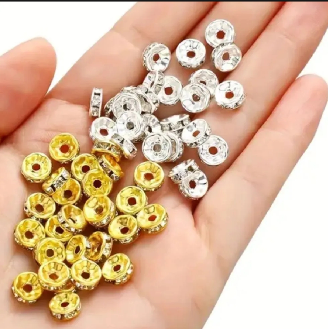 100 piece 8mm ring alloy spacer beads for DIY making 8mm Spacer Ring Spacer Beads Silver Golden for Bracelets Spacer Jewellery Raw Material for jewelry bracelets making