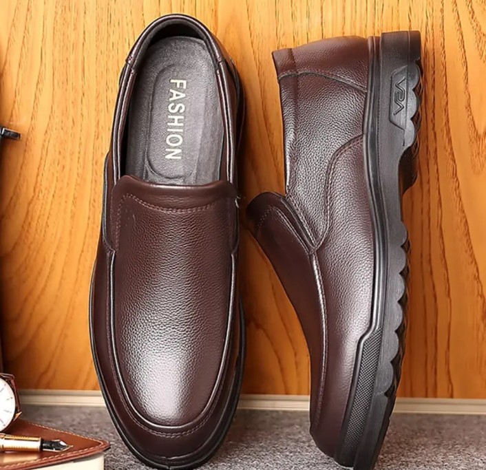Men's Premium Leather Look Loafer Shoes For Office Wear | Stylish Formal Slip On Shoes For Men | Comfortable Lightweight Anti Slip Sole Business Casual Footwear
