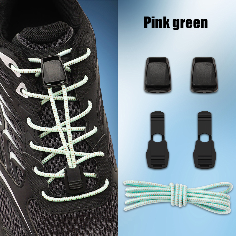Elastic No Tie Shoelaces with Lock Buckle Stretch Quick Lace System for Sneakers Running Sports Shoes Adults Kids