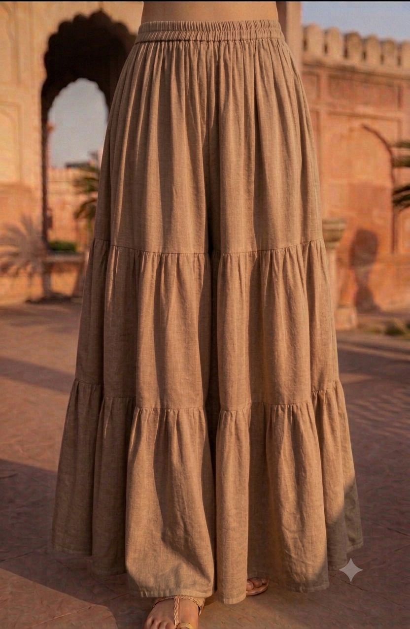 Multi Layered Tiered Summer Cotton Maxi Skirt for Women – Flowy Long Skirt with Elastic Waist (XS to XXL)