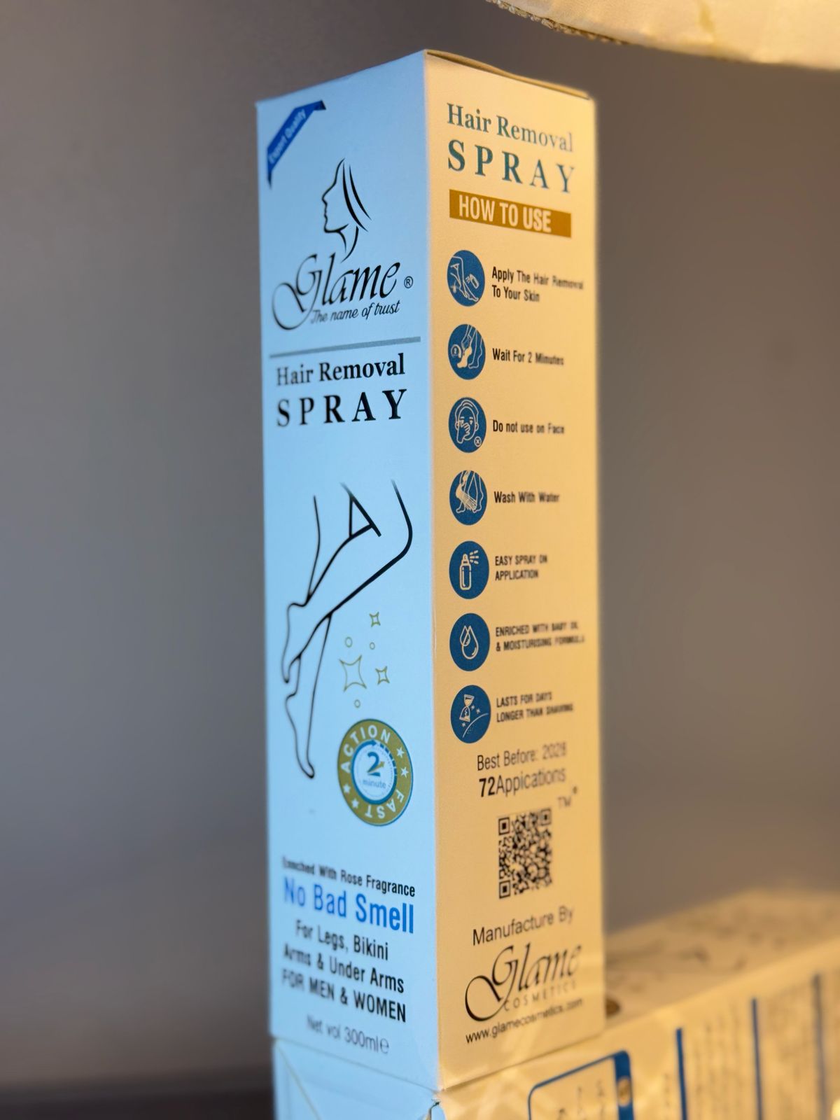 Hair Removal Spray For Women And Man Removes Body Tan Pain less 100 Ml by Glame