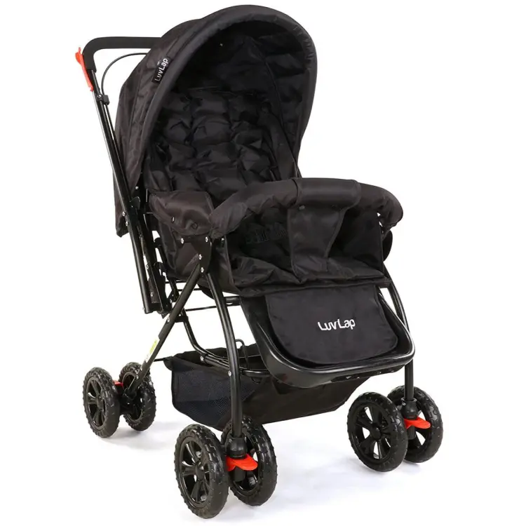 IMPORTED HGIH QUALITY 8 Big Tyres Alloy Foldable Baby Stroller RED/BLACK/GREEN/BLUE FANCY For Newborn Double Handle1 Baby Stroller pram Foldable Seat Adjustable Buggy Travel Carriage Pushchair"