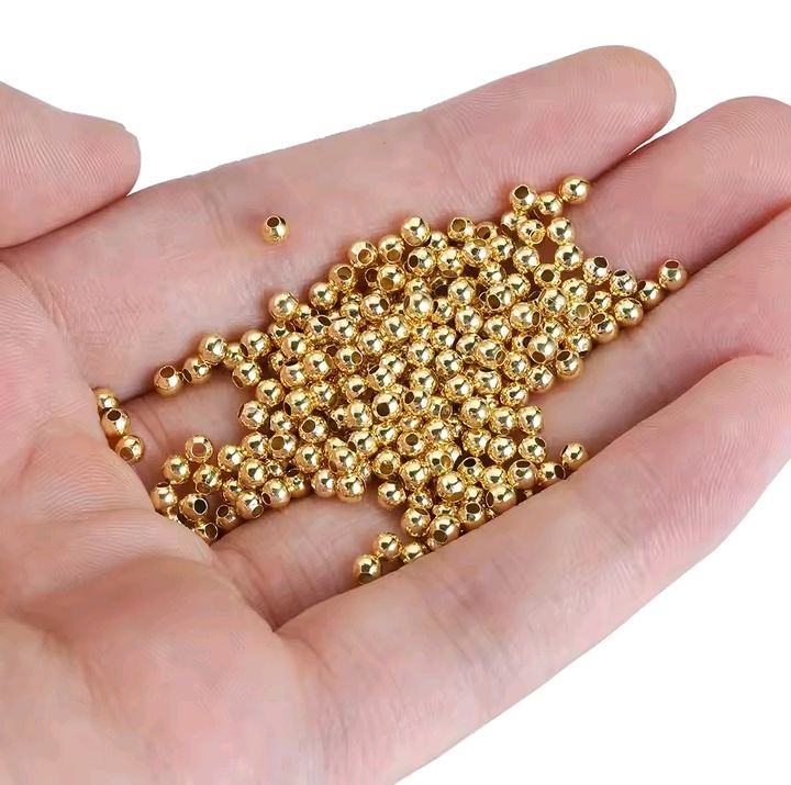 100/200/300pcs Round Brass Beads - 4mm Golden Color Spacer Beads for Necklace & Bracelet | Smooth Loose Beads for DIY Jewelry Making Accessories