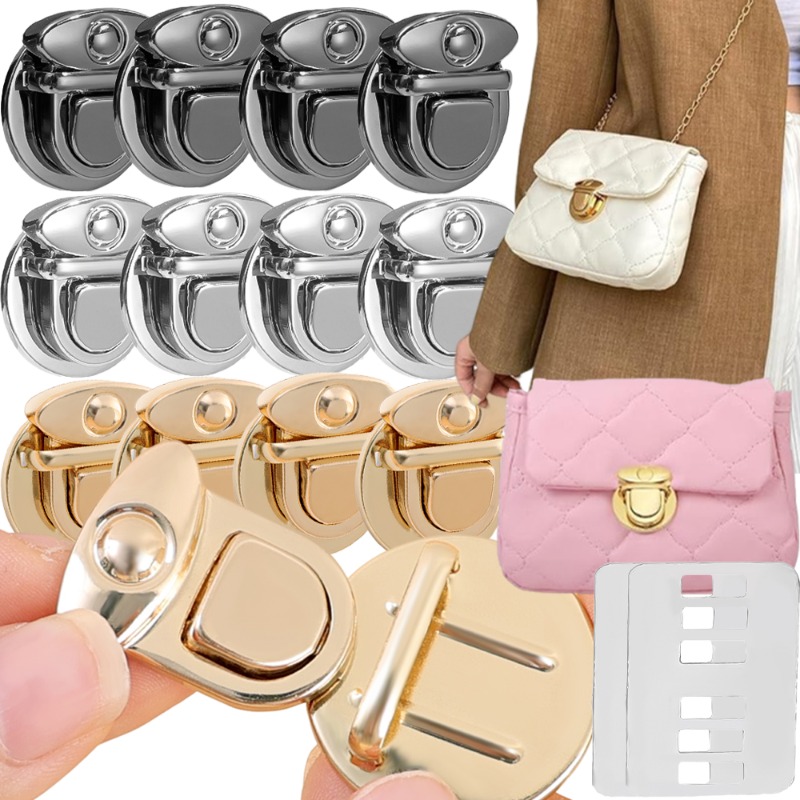4pcs DIY Metal Lock Bag Case Buckle Clasp for Handbags Shoulder Bags Purse Tote Accessories Closures Snap Clasps Craft Parts