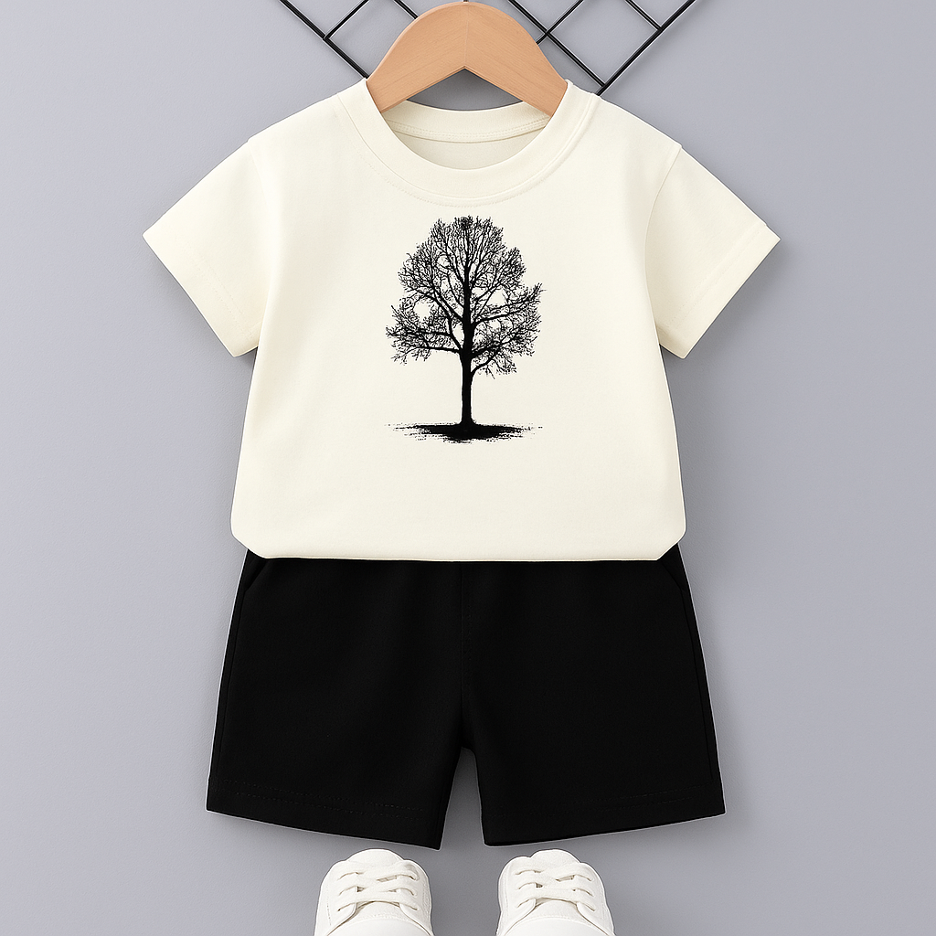 Premium Quality Kid's Short Dress - Summer Collection - Round Neck For Baby Boys and Girls / Kids Shop Stop