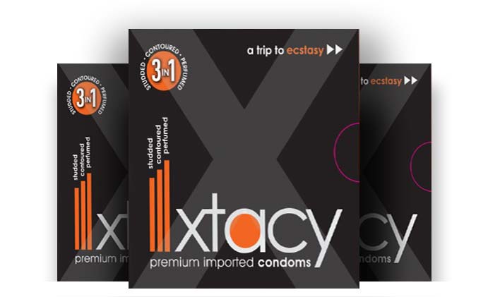 Xtacy Premium Black Imported Condoms - 03 Pieces in 01 Pack