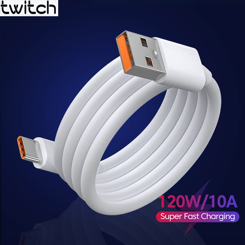 120W 10A USB Type C Cable Fast Charging USB C Mobile Phone Cable For      USB A To Type C Data Cord