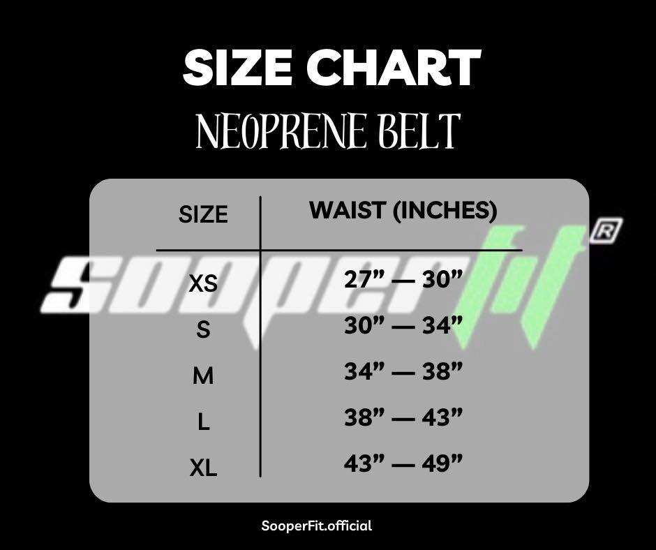 SOOPERFIT - NEOPRENE WEIGHT LIFTING BELT 6 INCHES WIDE BACK SUPPORT, POWER WEIGHTLIFTING GYM WORKOUT FOR MEN WOMEN