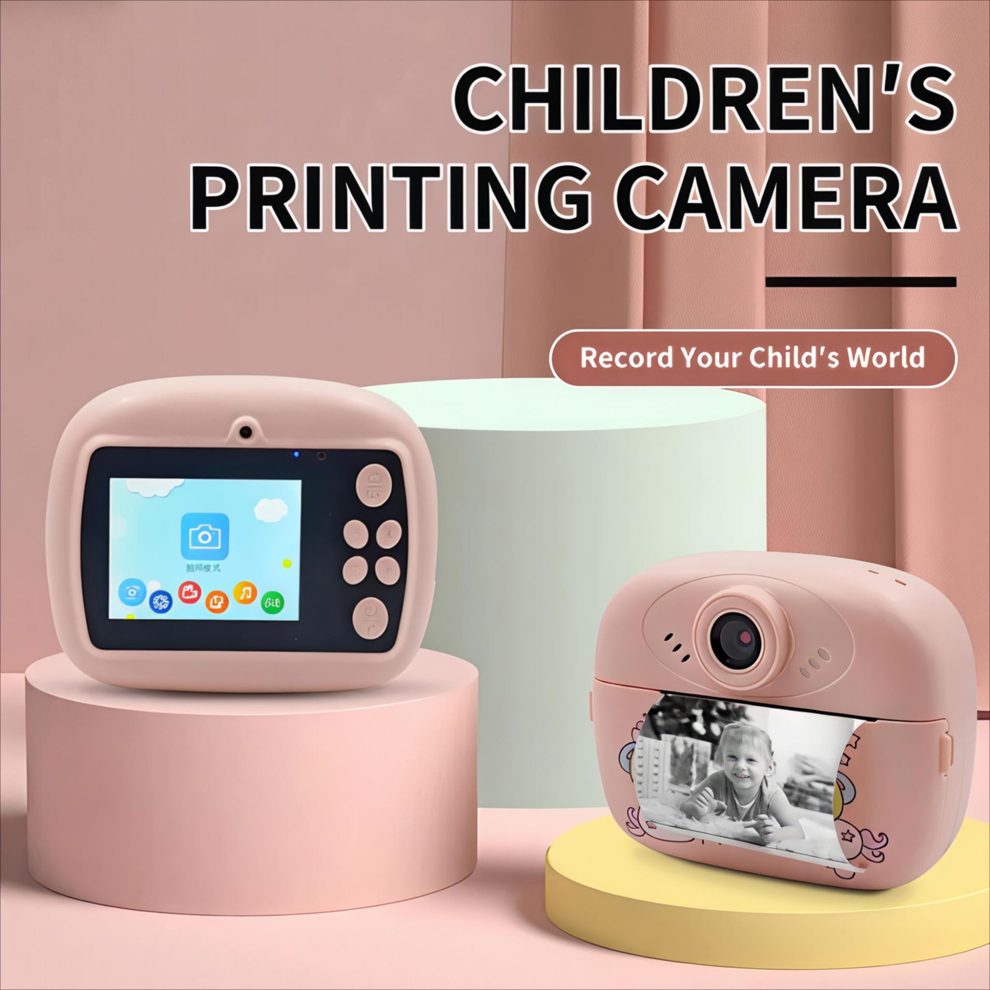 DIY Instant Digital Camera Capture Videos & Pictures Instant Print Built In Rechargeable Li-Lon Polymer Battery With Expandable Memory Camera For Kids Get Print Of Picture Instantly Digital Printer Camera With Games Portable Mini Printer Camera