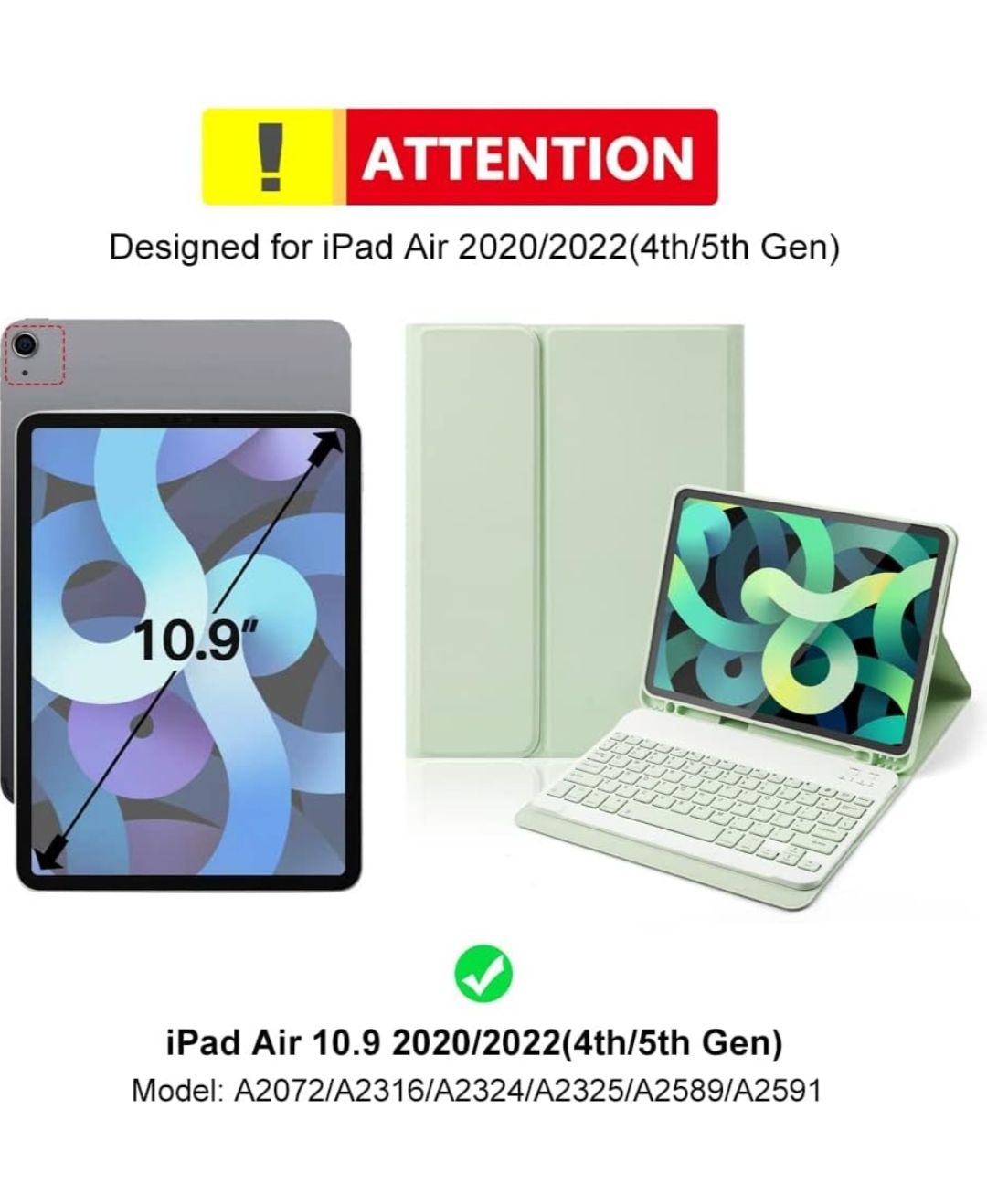 iPad Air 4th Generation 10.9 Inch Keyboard Case 2020LUCKYDIY Wireless