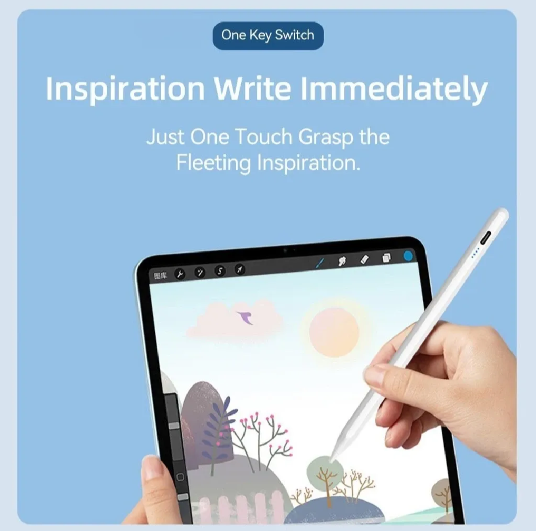 Universal Stylus Pen for All Touch Devices | High Precision Metal Tip Digital Pen for, Android & Windows Tablets | Super Long Battery | Rechargeable | No Palm Rejection