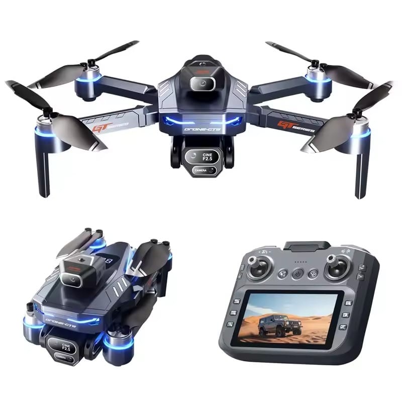 New GT8 Series Drone with Dual Camera & Display Remote with GPS - 4K Optical Flow | Cine F2.5 Lens | Foldable Design | Brushless Motor Drone Optical Flow Positioning Camera Drone