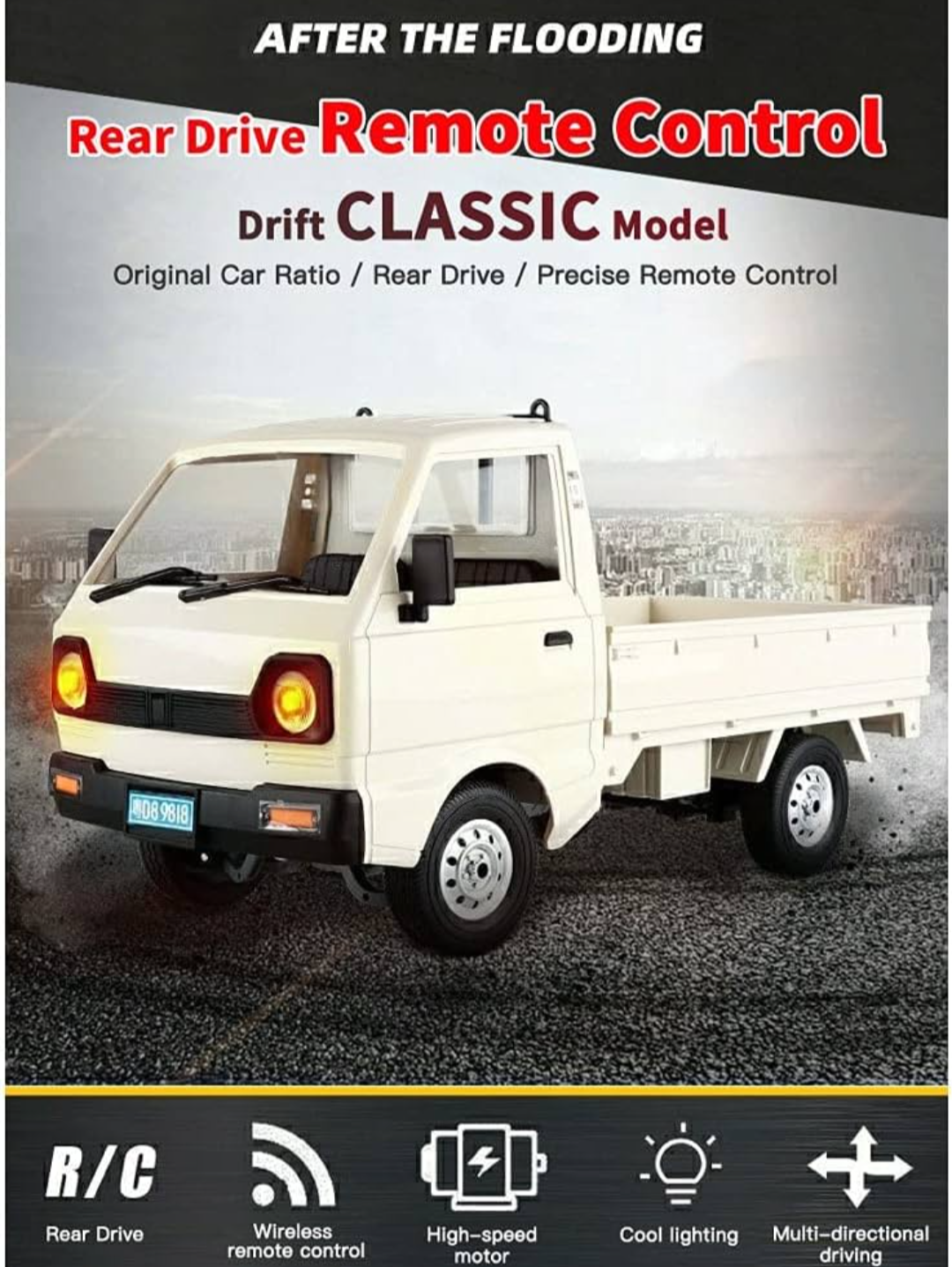 RC Car Simulation Drift Climbing Truck LED Light On-road 260 Brushed Motor 1/16 D12 Car Toys for Kids Gifts