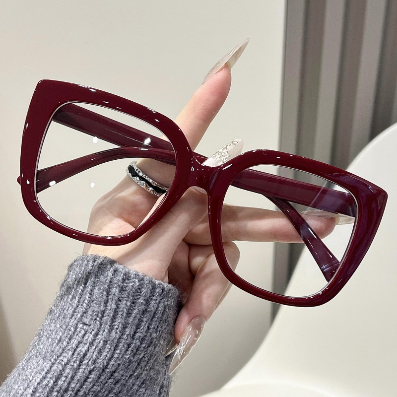 Women Anti Blue Light Oversized Black Frame Vintage Glasses Computer Eyewear Full Frame Transparent Eye Protection Eyepiece