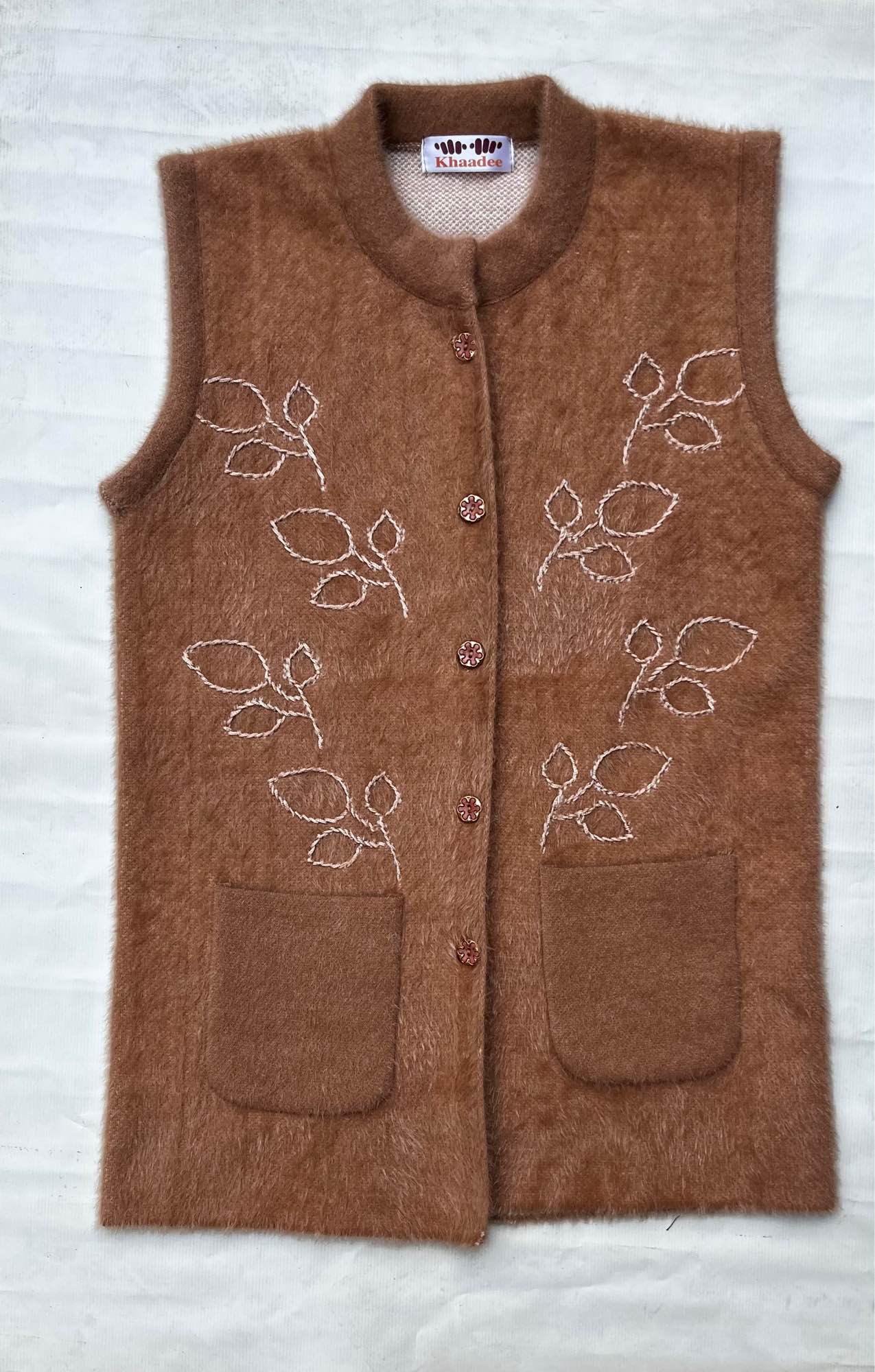 Sleeveless Wool Cardigans for Women - Soft, Stretchable, Premium Quality with Broach Pin, Standard Size