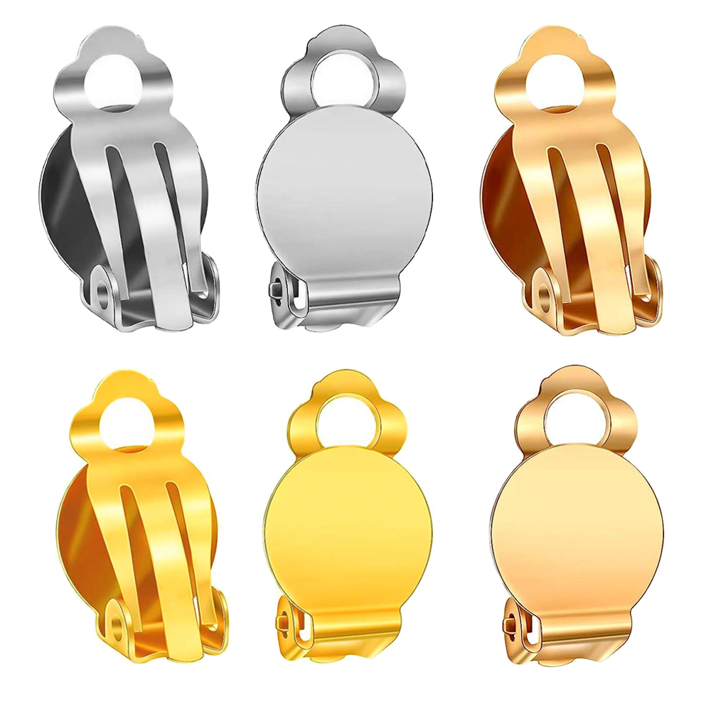 50pcs Earring Clip Backs Converters Pierced Clip-on Earring Converter Components Findings for DIY None Pierced Ears Jewelry