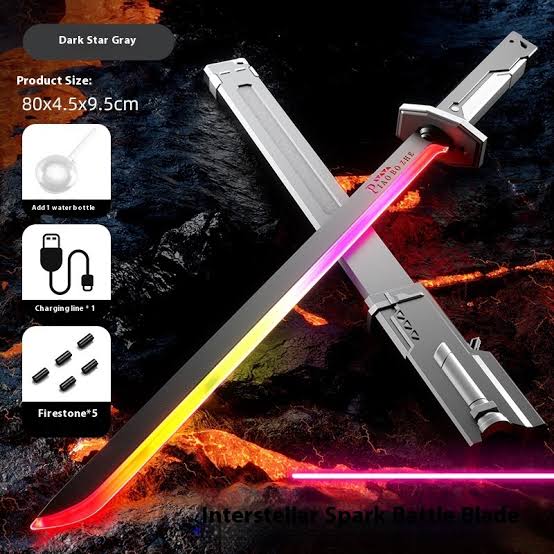 lighting spray sparkle effect sword for kids lighting sound effects sowrd action toys for kids katana Kombat sword