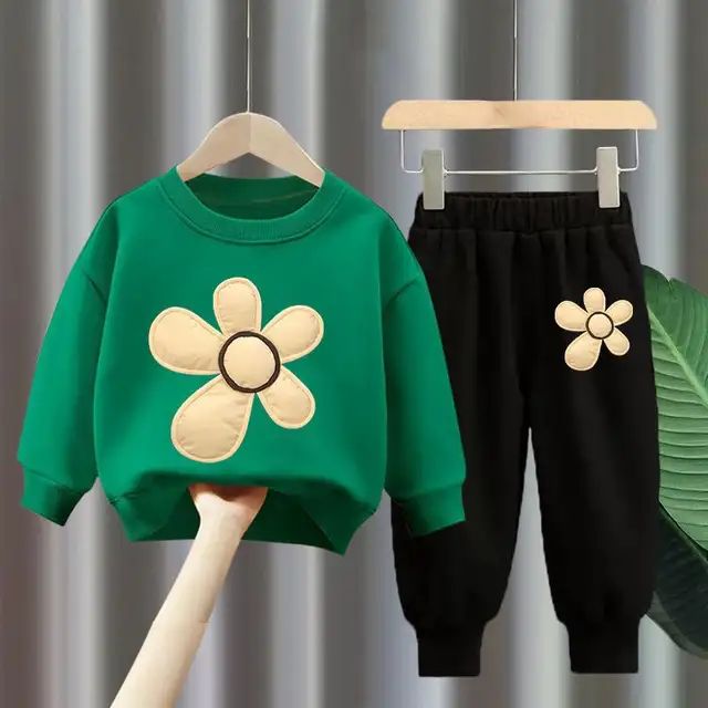 Sweatshirt And Pajama / Trousers For Kids Baby Girls Imported Comfy Winter Warm Top Clothes Sets Dresses Outfit Traksuit Jannat Store