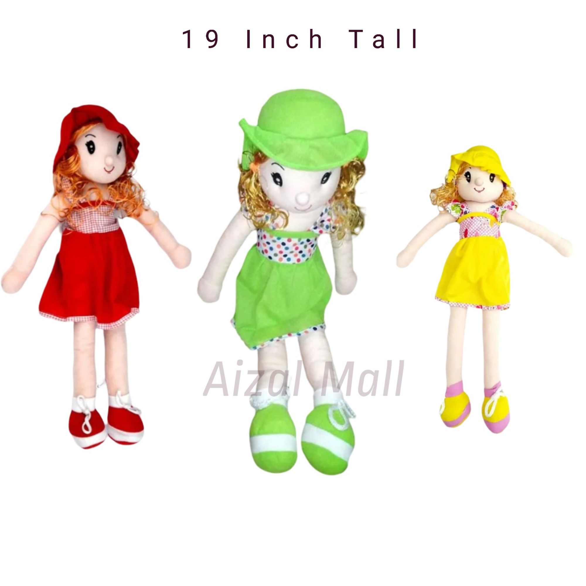 19-Inch Washable Soft Doll for Kids - Stuffed Toy Candy Doll with Beautiful, Colorful Blonde Hair (Random Color) for Children