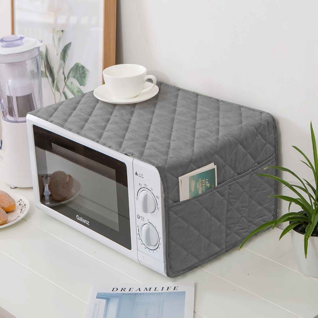 OVEN COVER MICROWAVE DUST PROOF 4 POCKET STORAGE BAG