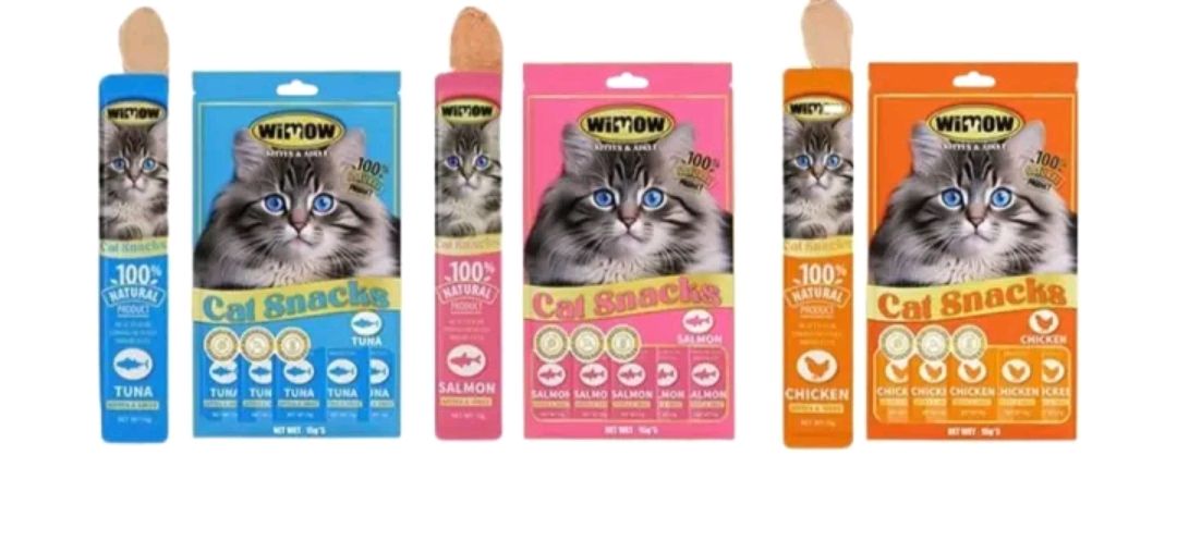 WIMOW Cat Creamy Treat Pack of 3 (15 Strips) | Lickable Cat Treat | High Protein Creamy Cat Snack | Multiple Flavours