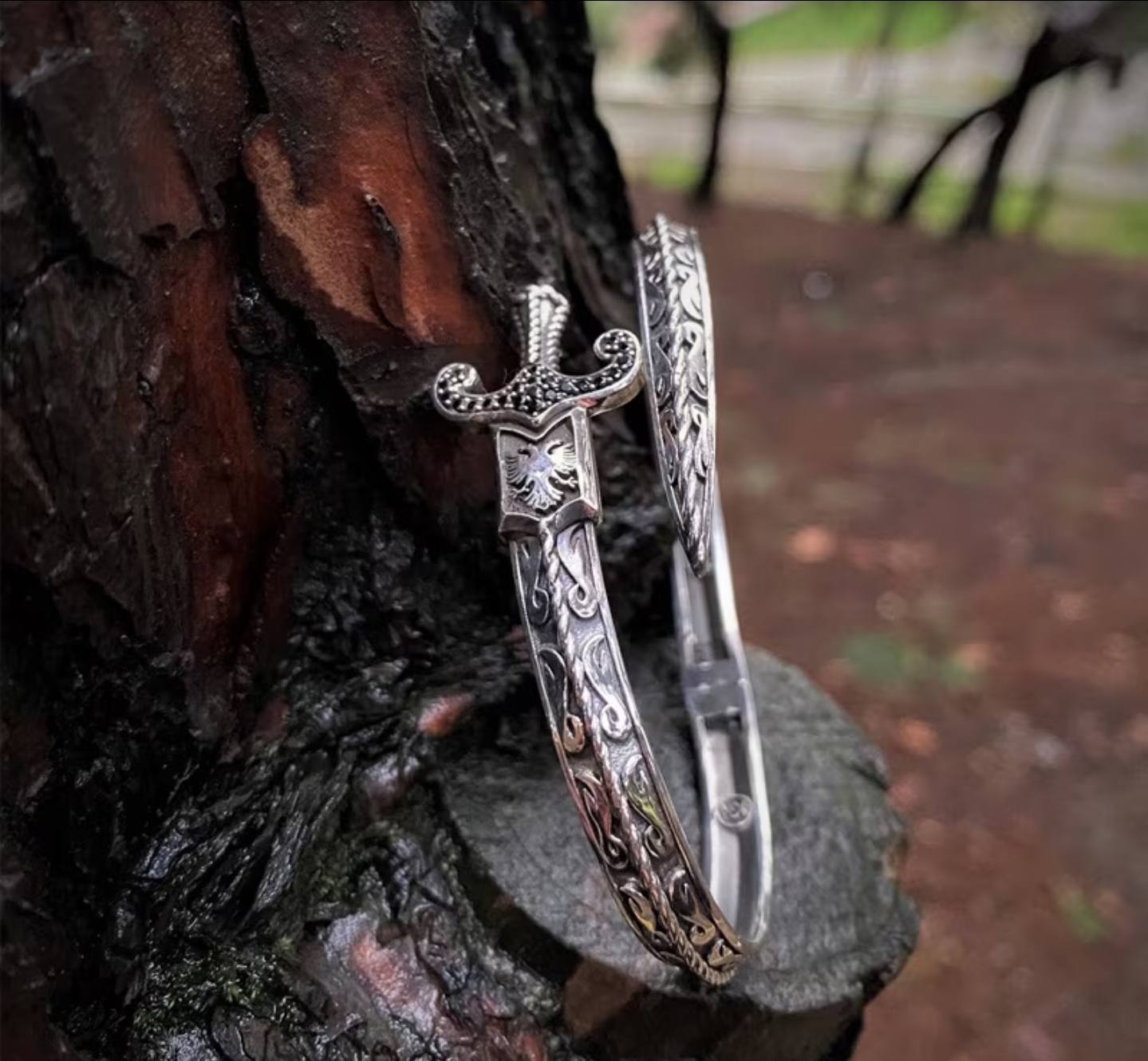 Sword Shaped Adjustable Bracelet with Opening, Jewelry Gift 1pc for men and women