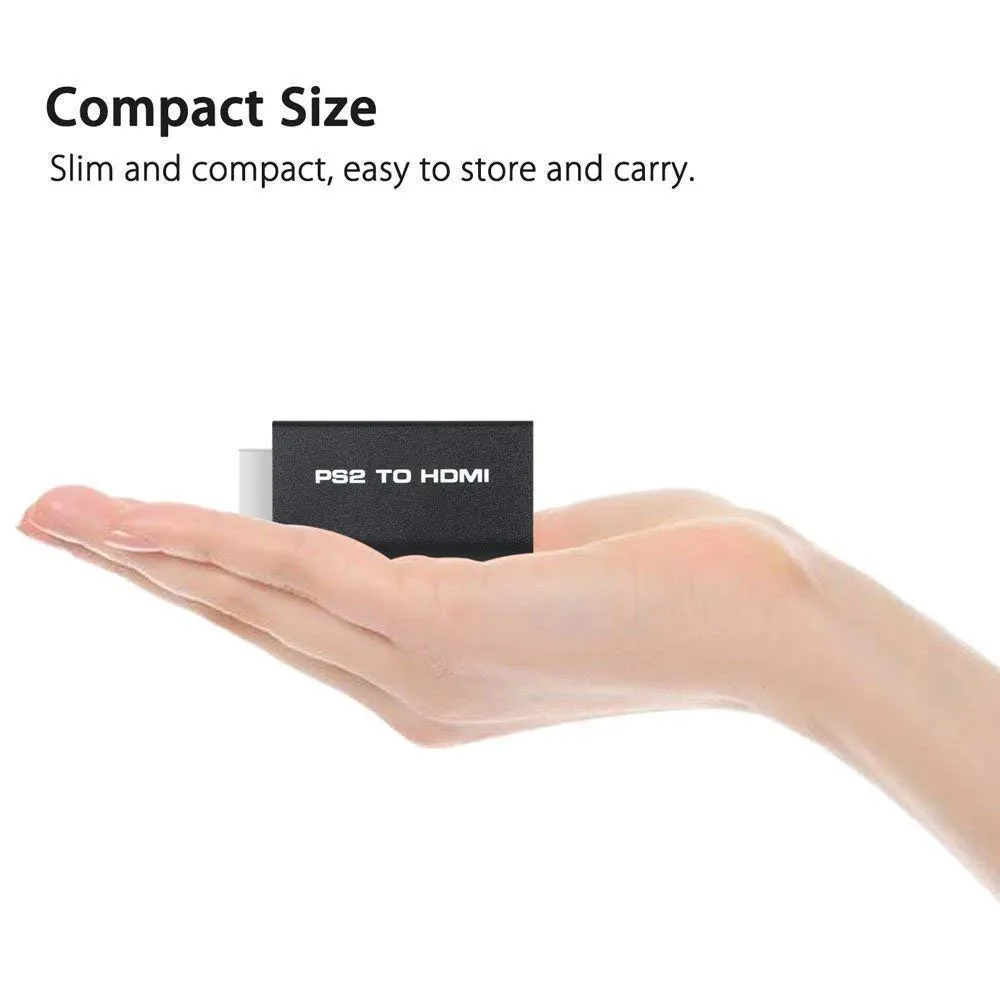 PS2 to HDMI Converter Supports All PS2 Display Modes with 3.5mm Audio Converter
