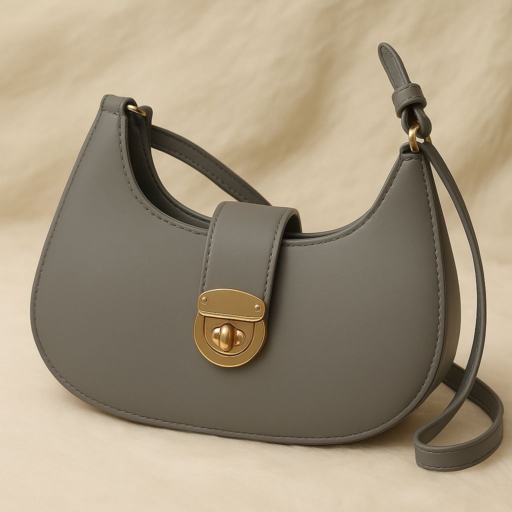 Women’s Hobo Handbag – Stylish Faux Leather Shoulder Bag with Gold Turn-Lock & Large Capacity