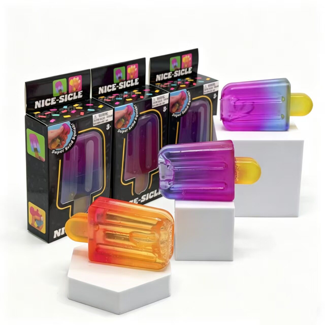 Gradient Ice Cream Squeeze Toy Soft Slow Rebound Squishy Fidget Toy Stress Relief Gadget for Adults Home Office Relaxation