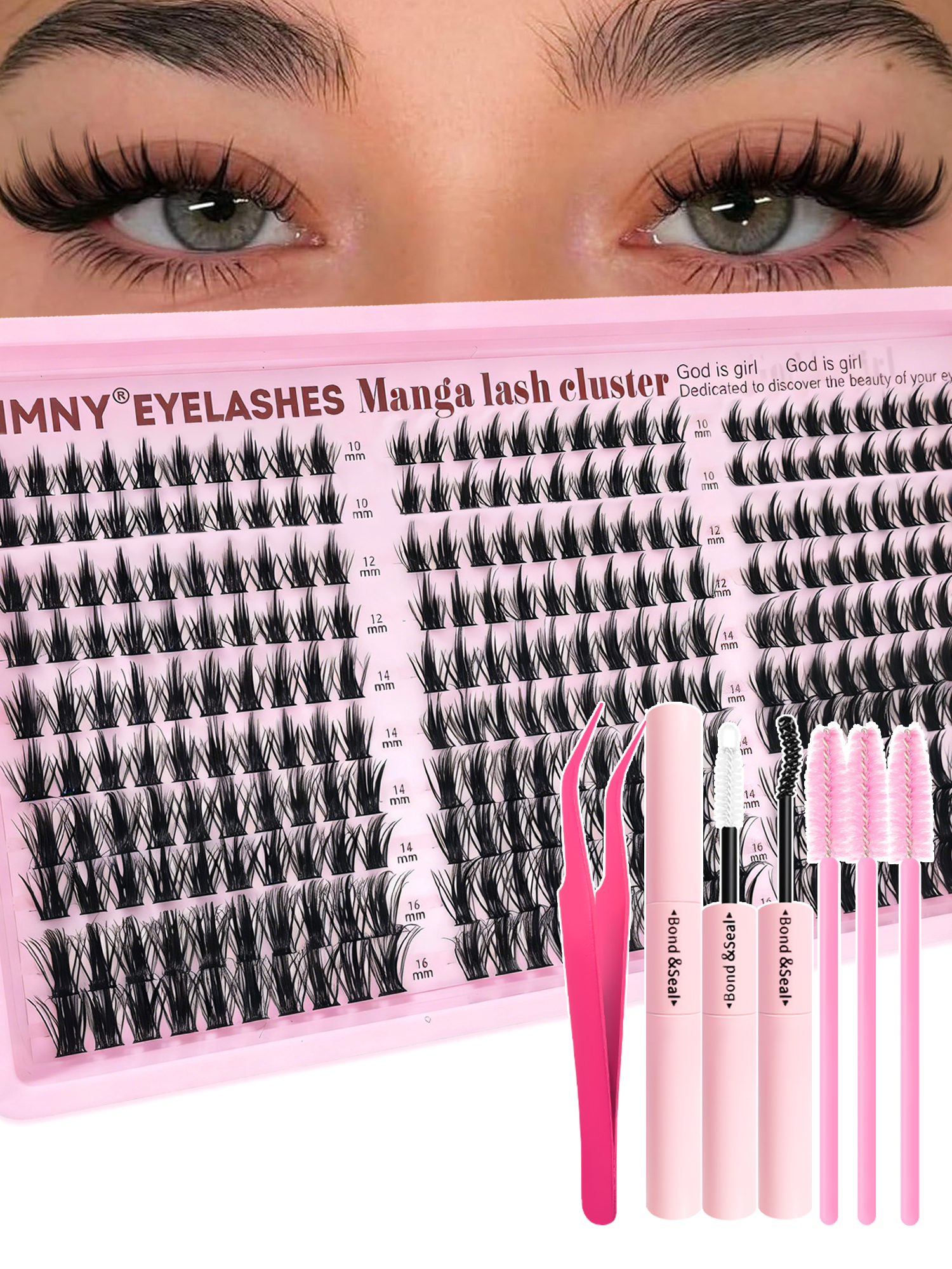 Manga Lash Clusters Kit (300 Pcs) - Natural Wispy Fairy Eyelash Extensions  DIY Fluffy Anime Cosplay  Individual  Lashes