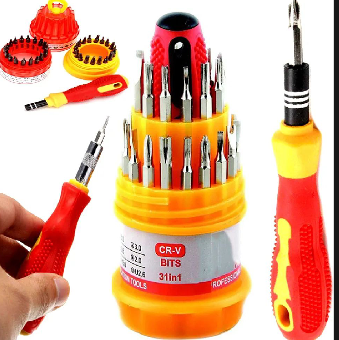 31 in 1 Repair Tools Kit for Tablet PC Cameras Watches Glasses Laptop | Screw Driver Bit Set | Precision Torx Driver set | Electronic Precise Manual ScrewDriver Tool Set | Mini Disassembly Mobile Phone Opening Tool | CRV BITS Holder