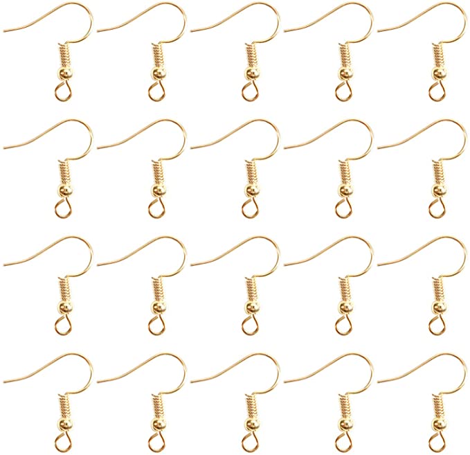 (100 pcs) 50 pair Golden and Silver Earrings Hook Base for jewellery Making for Women DIY jewellery making Accessories