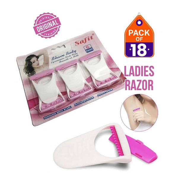 Sofit Razor Pack of 3 (18pcs) & Pack of 1(6pcs) – Platinum Coated Single Edged Women's Underarm Grooming Smooth Shaving Precision Blades Comfortable Grip Durable Travel-Friendly Hair Removal Beauty Essentials Personal Care Safe Use Skin-Friendly Design