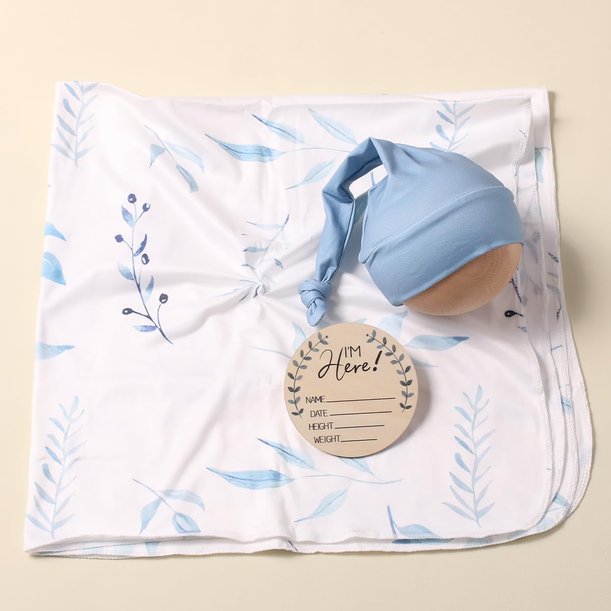 Ylsteed Baby Swaddle Blanket and Headband Set Newborn Receiving Soft Wrap for Girls and Boys Swaddling Blankets for Newborn-HD
