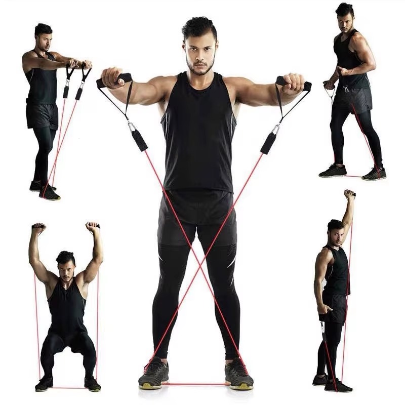 11 Pcs Power Resistance Band Set for Workout & Exercise | Resistance Bands for Men & Women | Resistance Band for Pull Up | Fitness Resistance Bands Set for Home Gym | Latex Exercise Bands for Full Body Training