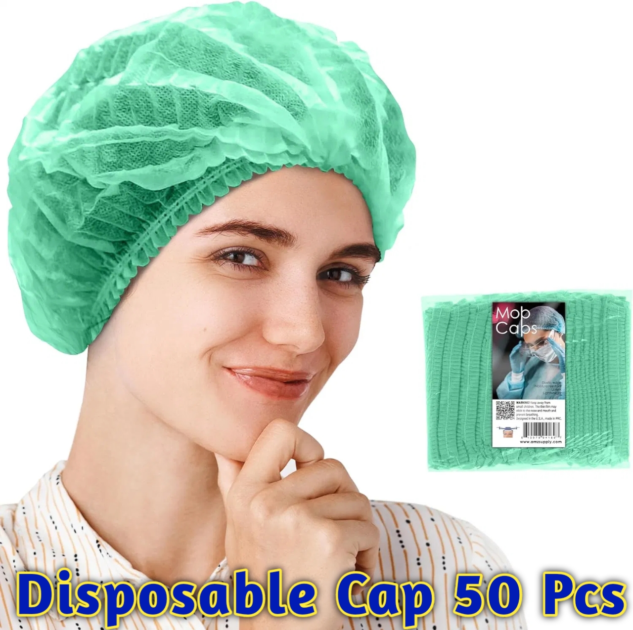 Pack of 50-Disposable  Caps, surgical cap, cooking Cap, multipurpose disposable caps, for Hospital Salon Spa Catering and Dust-free Workspace [Pack of 50]