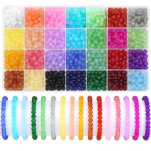 DIY Glass beads Box , Glass beads for Jewellery making , Diy Bracelet Making Beads Kit with Elastic Thread