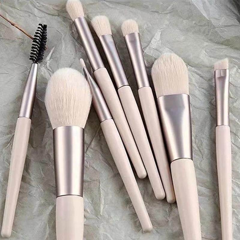 8 Pcs Mini Travel Portable Soft Makeup Brushes Set – Lightweight & Compact for Eyeshadow Blush & Contour Ultra-Soft Bristles & Travel-Friendly Design