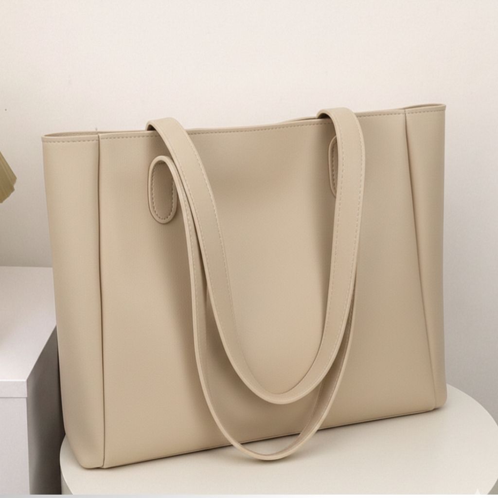 Women Stylish Large Capacity Shoulder Tote Bag – Grey Handbag for Daily Use