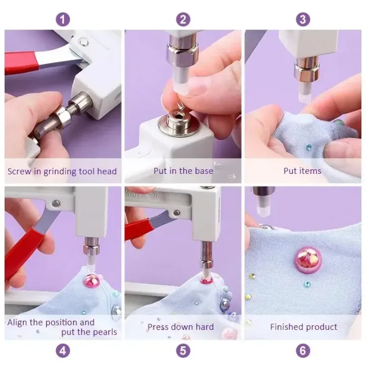 Pearls Setting Machine / Beading Machine Pearl Inlay Machine Clothing Tool Rivet Repair Shoe Bag Beading Machine DIY Jewelry Set