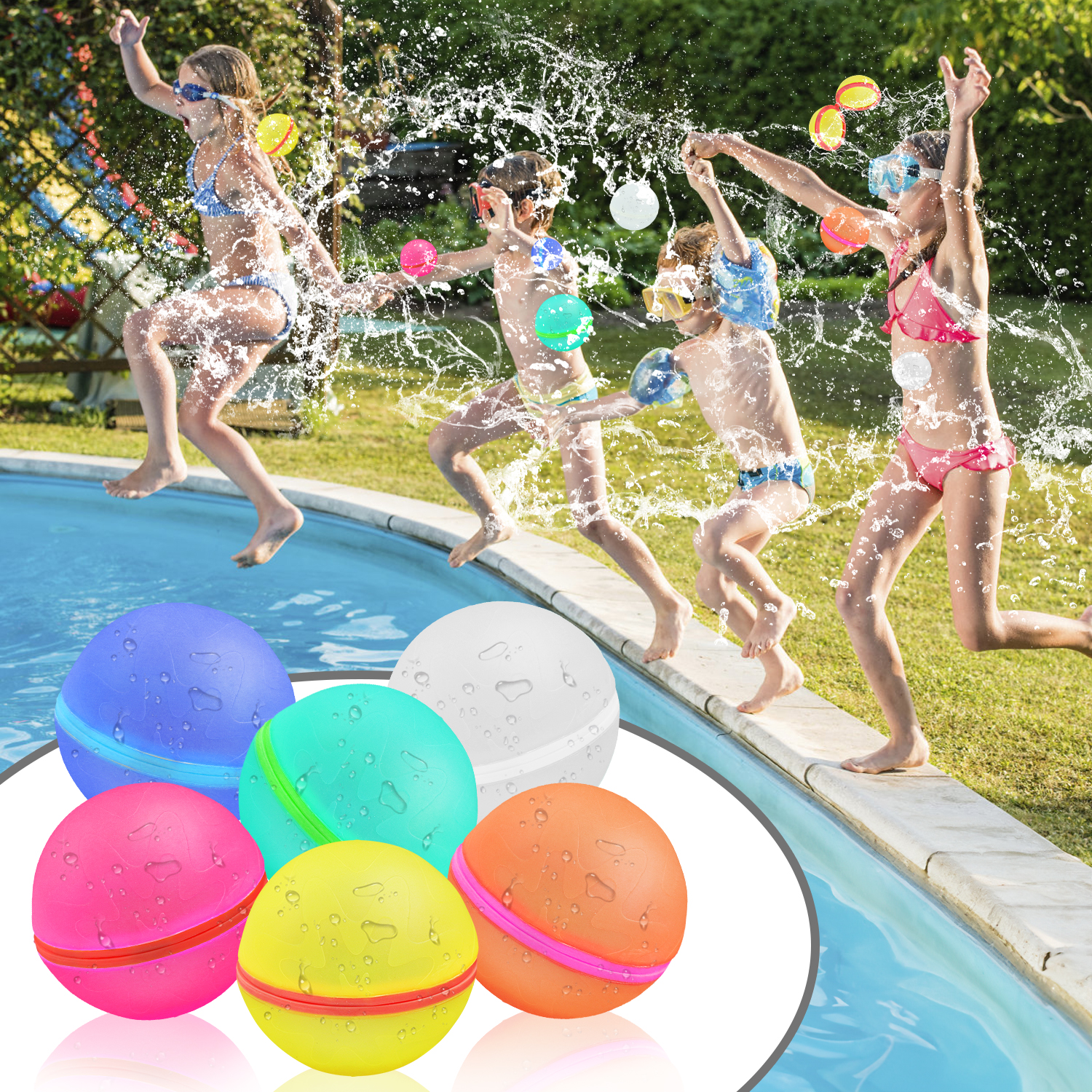 Reusable Silicone Magnetic Water Ball Quick Water Injection For Outdoor Water Fights In Summer Pack Of 6