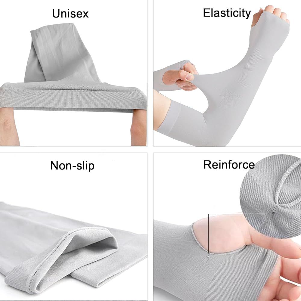Hand And Arm Summer Finger Sleeves For Man 1 Pair (2Pcs) Ice Cool Silk Wearing sports Sleeve Cover Sun Light protection