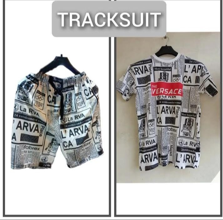 Newspaper Print Tshirt & Short For Boys & Men