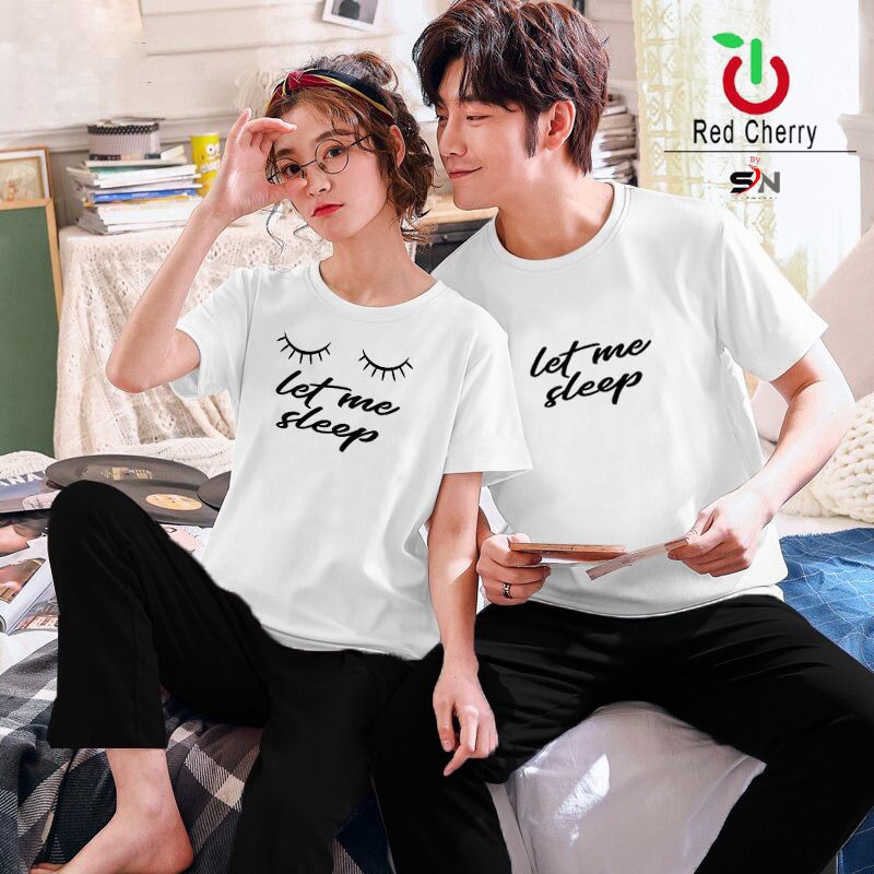 New stylish couple lets me sleep printed summer night suit for men v women soft n comfortable febric