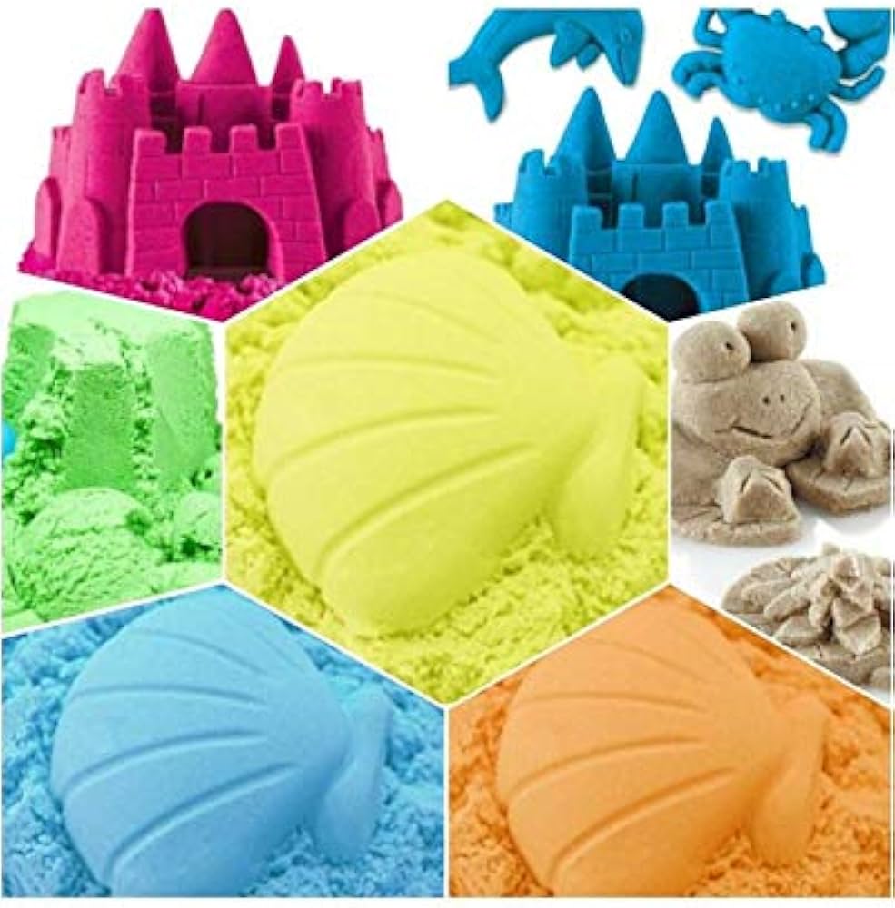 Mini Sand 250g Random Color for Kids with Assorted Moulds - Kinetic Sand Kit Activity Toys, Soft Sand Clay Toys for Boys & Girls image 6