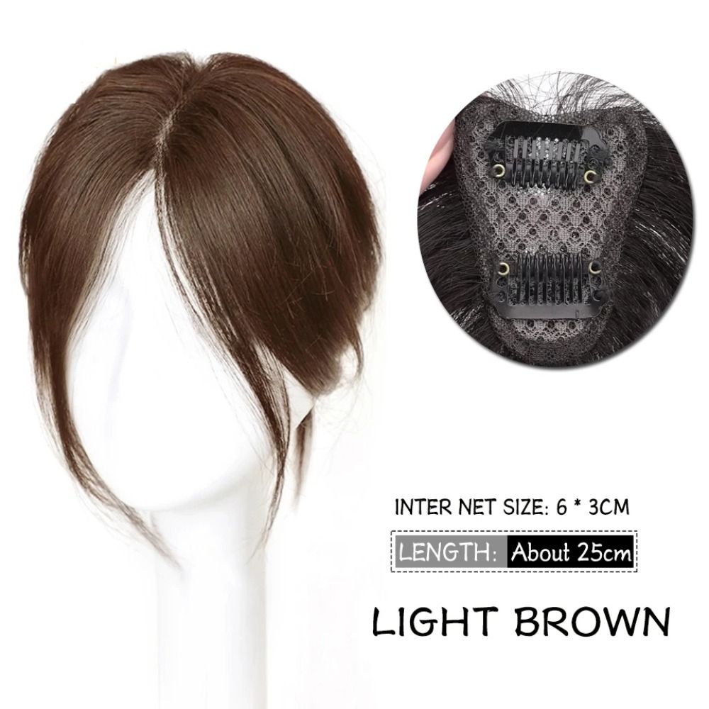 Fashion 3D Natural Bangs Invisible Middle Part False Bangs Synthetic Clip-In Side Fringe Hairpieces Women
