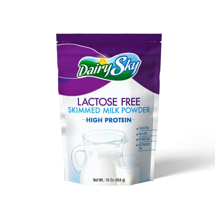 Lactose Free Milk Powder - Skimmed Milk Non GMO Fat Free for Baking & Coffee, Kosher with Protein & Calcium | Great Substitute for Liquid Milk | RBST Hormone-Free (454G)